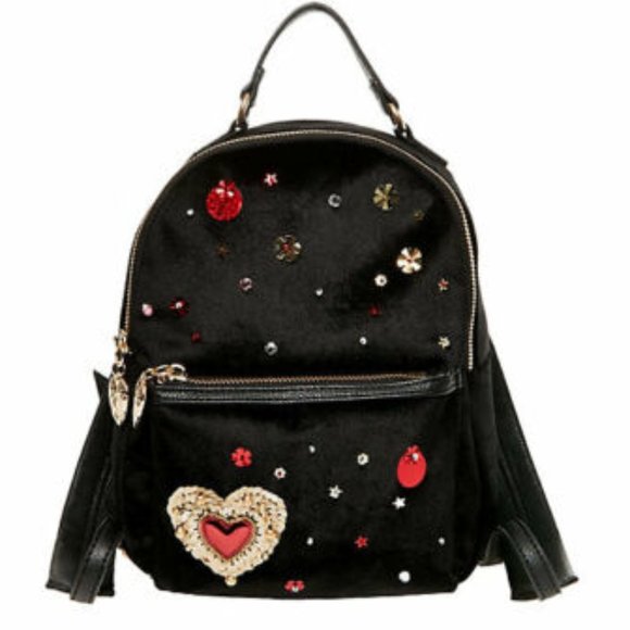 Betsey Johnson Handbags - Betsey Johnson HEART VELVET BACKPACK